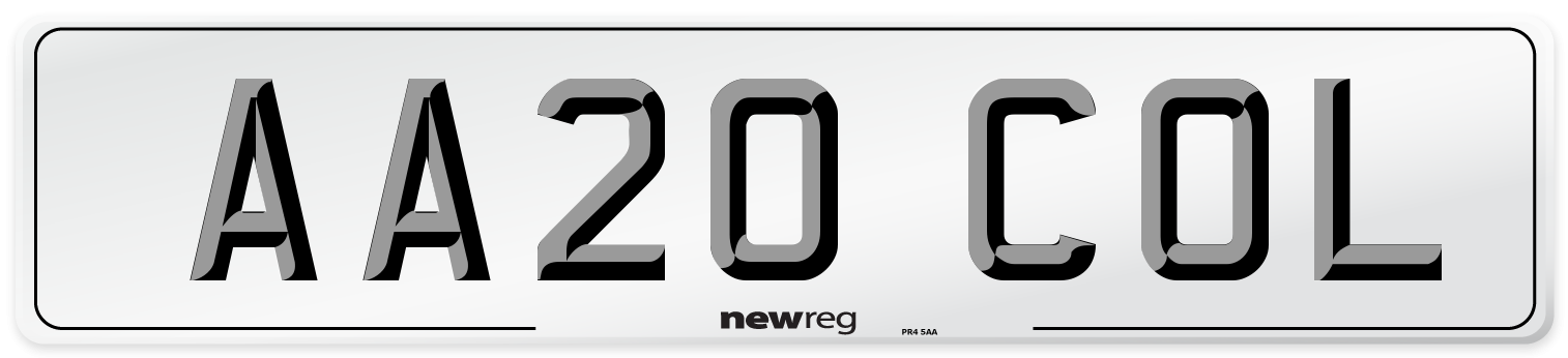AA20 COL Number Plate from New Reg